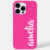 Aqua blauw aangepaste naam script vet heet roze Case-Mate iPhone case (Achterkant)