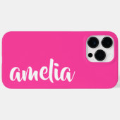 Aqua blauw aangepaste naam script vet heet roze Case-Mate iPhone case (Achterkant (horizontaal))