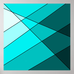 Aqua blauw blauwgroen decoratief poster