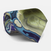 Aqua blauw en paarse marmer-stropdas-kleurstof stropdas (Opgerold)