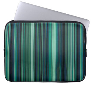 Aqua blauw en turkoois gestreept laptop sleeve