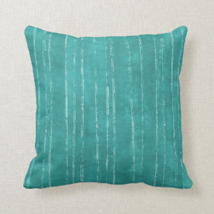 Aqua-blauw en -witte streep kussen