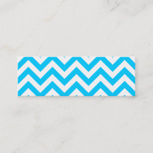 Aqua Blauw en Witte Zig Zaggen Mini Visitekaartje