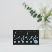 Aqua blauw glitter zwarte wimpers typografie loyal visitekaartje (Staand voorkant)