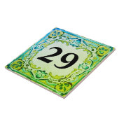 Aqua Blauw Groen Decoratief Huisnummerplaat Tegeltje (Zijkant)