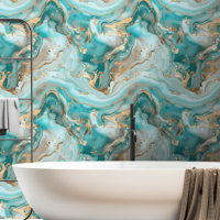 Aqua Blauw Groen Goud Gemarmerd