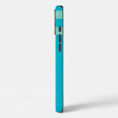 Aqua Blauw/Groene Streep/Stevige Douanenaam Stoer Case-Mate iPhone Case (Achterkant / Links)