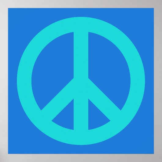 Aqua Blauw Poster (Voorkant)