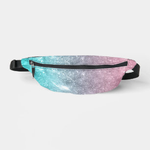 Aqua blauw Roze ombre zee sterrenstelsel abstract Heuptasje