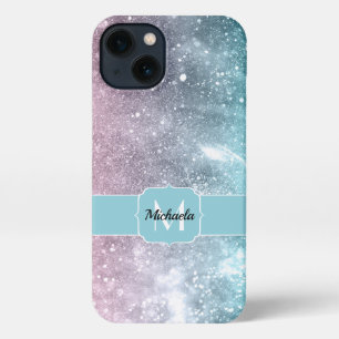 Aqua blauw Roze ombre zee sterrenstelsel abstract  iPhone 13 Hoesje