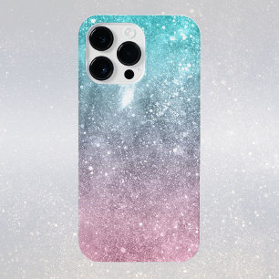 Aqua blauw Roze ombre zee sterrenstelsel abstract iPhone 16 Pro Max Hoesje