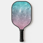 Aqua blauw Roze ombre zee sterrenstelsel abstract Pickleball Paddle (Voorkant)