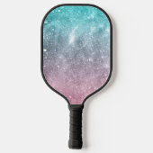 Aqua blauw Roze ombre zee sterrenstelsel abstract Pickleball Paddle (Achterkant)