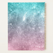 Aqua blauw Roze ombre zee sterrenstelsel abstract  Planner (Achterkant)