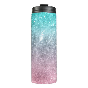 Aqua blauw Roze ombre zee sterrenstelsel abstract Thermosbeker