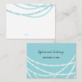 Aqua Blauw Stijlvolle Sprankelende Lichten Klassie Plaatskaartje (Voorkant / Achterkant)