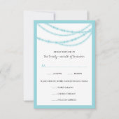 Aqua Blauw Stijlvolle Sprankelende Lichten Klassie RSVP Kaartje (Voorkant)
