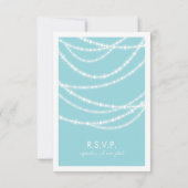 Aqua Blauw Stijlvolle Sprankelende Lichten Klassie RSVP Kaartje (Achterkant)