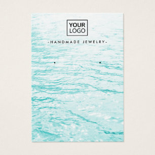 Aqua blauw water, aangepaste logo-oorenkaart visitekaartje