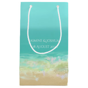 Aqua blauw water/beschilderde strandkust klein cadeauzakje