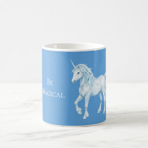 Aqua Blauw Witte Magische Eenhoorn Koffiemok