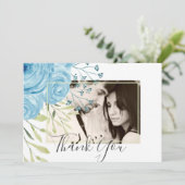 Aqua Blauwe Bloemige Trouw (Staand voorkant)