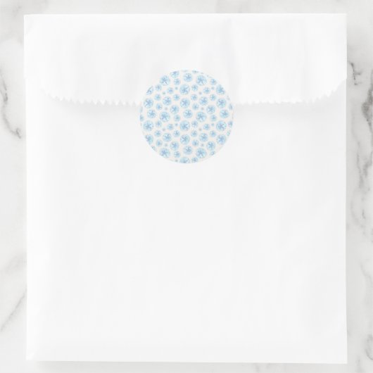 Aqua-blauwe en-dollar klassieke ronde sticker (Tas)