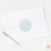 Aqua-blauwe en-dollar klassieke ronde sticker (Envelop)