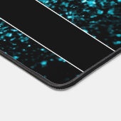 Aqua blauwe faux glitter fonkelt Monogram Bureaumat (Hoek)