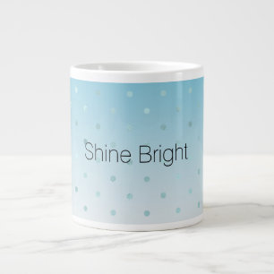 Aqua Blauwe Glam Dots Ombre Kerstmis Extra Grote Beker