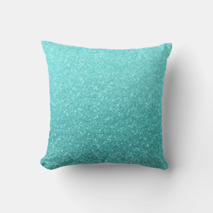Aqua Blauwe Glitter Schittering Meisjesachtige Gla Kussen