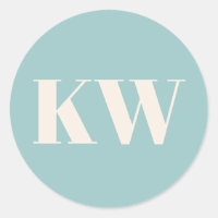 Aqua Blauwe Grote Gemonogrammeerde Initiaal Gepers