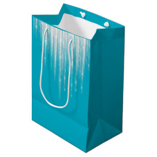 Aqua blauwe kerstpegels medium cadeauzakje