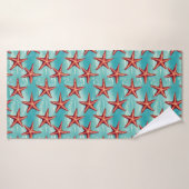 Aqua Blauwe Kust Zeester Badhanddoek (Badhanddoek)