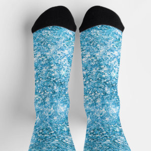 Aqua Blauwe Nep Glitters Sokken