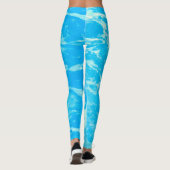 Aqua Blauwe Oceaan Leggings (Achterkant)