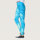 Aqua Blauwe Oceaan Leggings (Links)