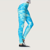 Aqua Blauwe Oceaan Leggings (Rechts)