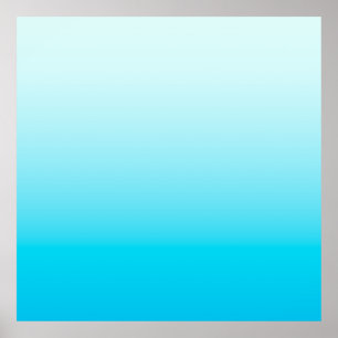 Aqua blauwe ombre achtergrond poster
