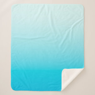 Aqua blauwe ombre achtergrond sherpa deken