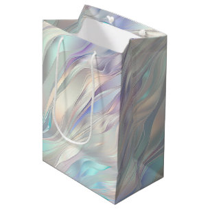 Aqua Blauwe Paarse Parel Witte Bruiloft Medium Cadeauzakje
