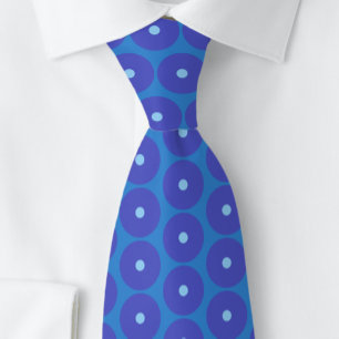 Aqua Blauwe Ringen. Heren Halsdoek Stropdas
