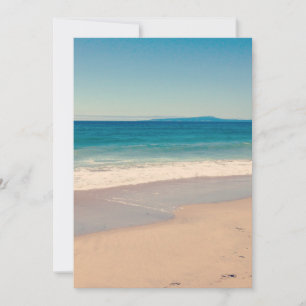 Aqua Blauwe Strand- en Zeezicht Kaart