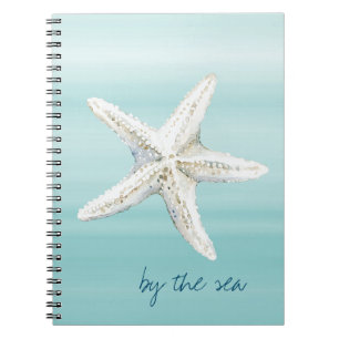Aqua Blauwe Witte Strand Zeester Notitieboek