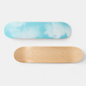 Aqua blauwe wolken skateboard (Horizontaal)
