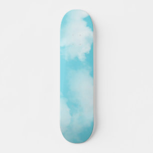 Aqua blauwe wolken skateboard