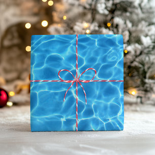 Aqua Blauwe Zwembad Foto Inpakpapier Vel