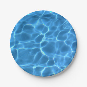 Aqua Blauwe Zwembad Water Foto Papieren Bordje