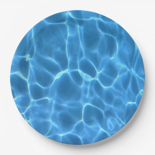 Aqua Blauwe Zwembad Water Papieren Bordje