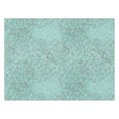 Aqua Blauwgroen Abstract Floral Pattern Tafelkleed (Voorkant (Horizontaal))
